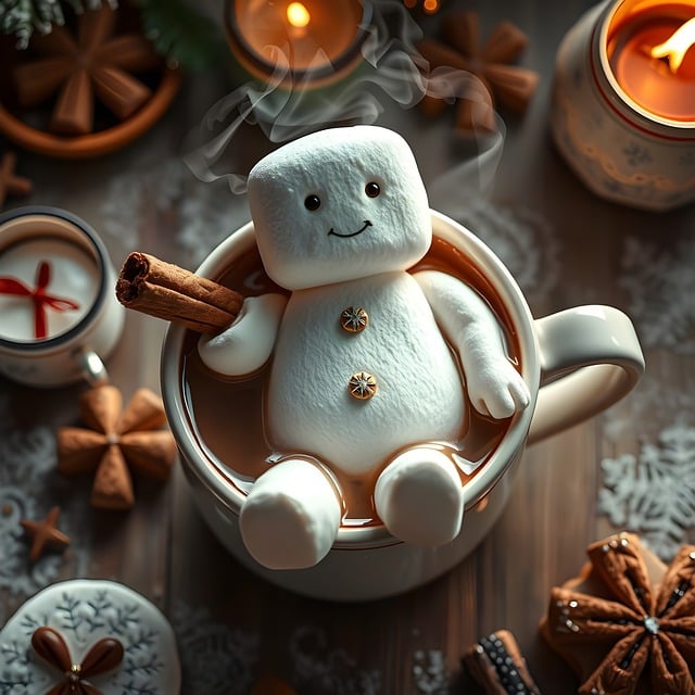 Free ai generated marshmallows chocolate illustration