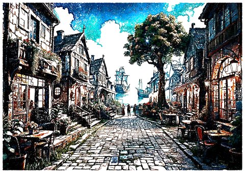Free Village Medieval illustration and picture