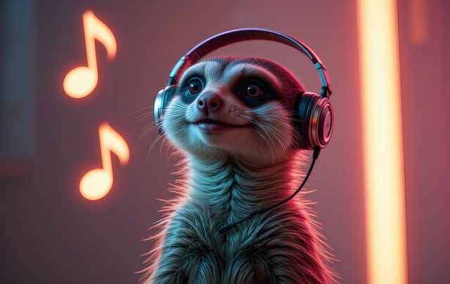 Free ai generated meerkat music illustration