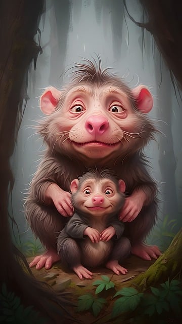 Free ai generated primate animal illustration