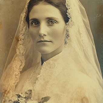 Retrato, Victoriano, Novia, Textura