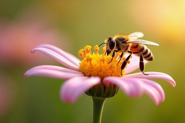 Free ai generated bee flower illustration