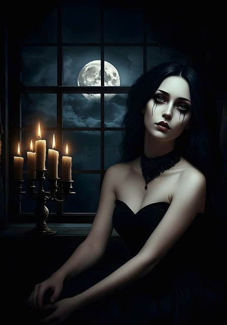 Free ai generated woman goth illustration