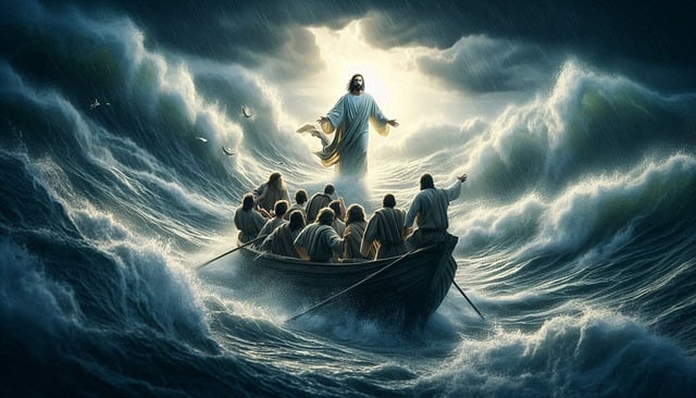 Free ai generated jesus storm illustration