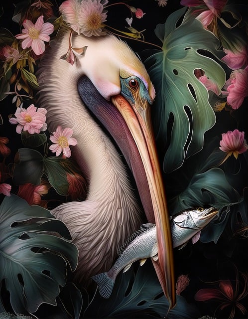 Free ai generated pelican bird illustration
