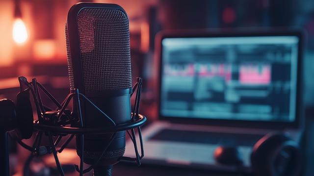 Free ai generated podcast microphone illustration