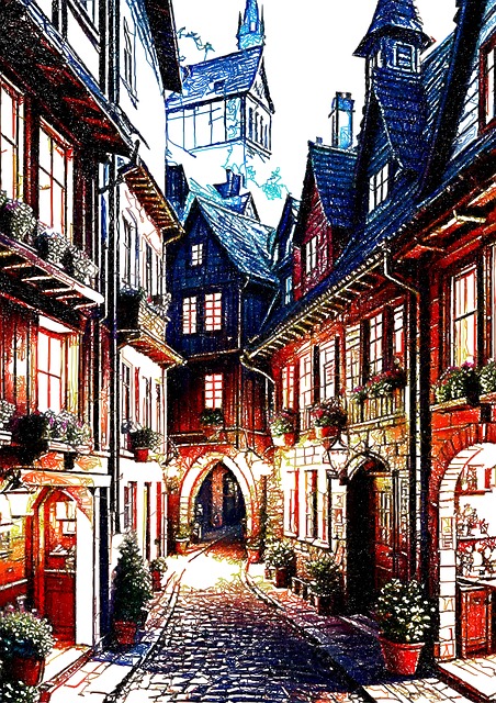 Free Medieval Village illustration and picture