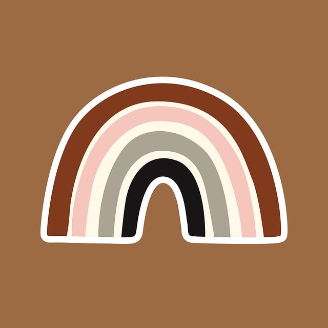 Free rainbow boho neutral illustration