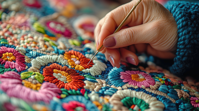 Free ai generated embroidery hand embroidery illustration