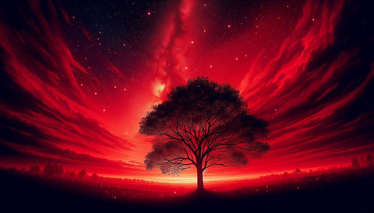 Download Pc Wallpaper, Red Sky, Night. Royalty-Free Stock Illustration ...