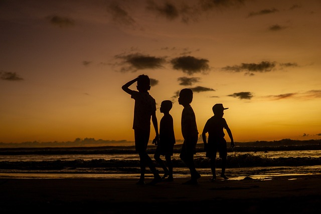 Free Sunset Children photo and picture