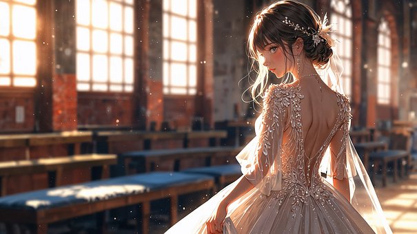 Boda, Vestido, Moderno, Moda, Luz De Sol
