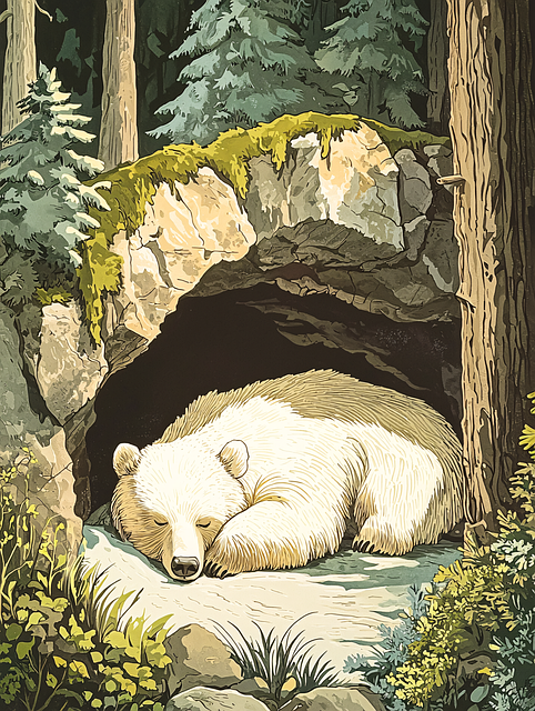 Free ai generated bear diorama illustration