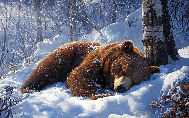 Free ai generated snow sleeping illustration