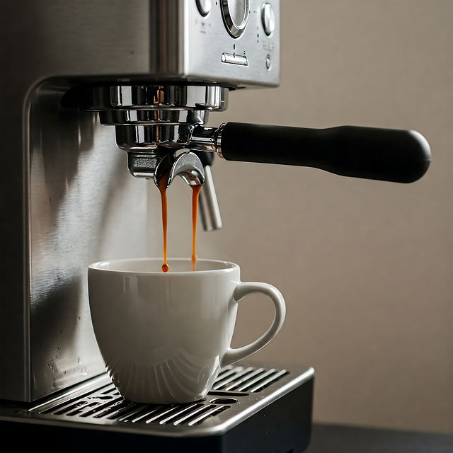 Free ai generated coffee machine pouring coffee illustration