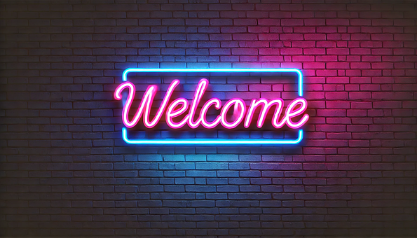Neon-Willkommensschild