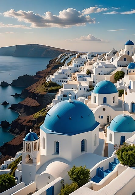 Free santorini greece island illustration