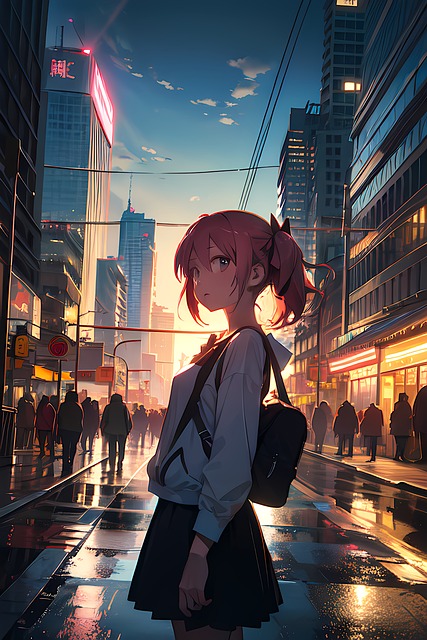 Free City Anime Girl illustration and picture