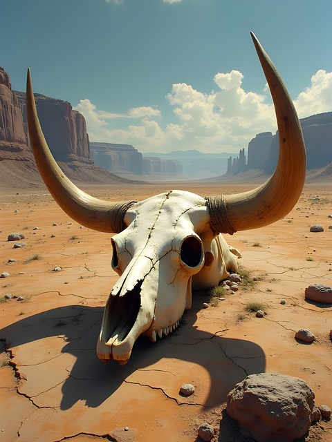 Free ai generated skull horns illustration