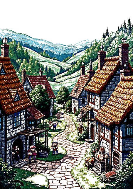 Free Medieval Village illustration and picture