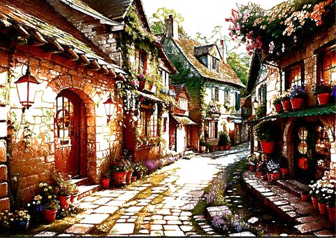 Free Village Cozy illustration and picture