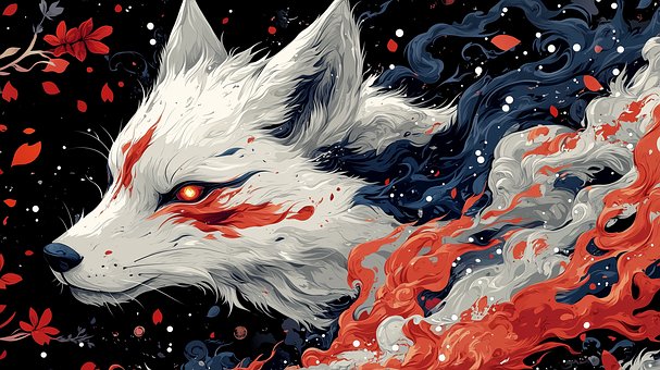 Free Ai Generated Kitsune illustration and picture