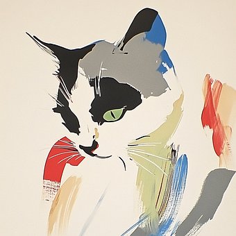 Gato, Mascota, Animal, Pintura Al Óleo