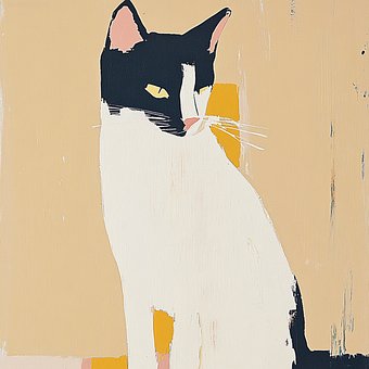 Gato, Mascota, Animal, Pintura Al Óleo