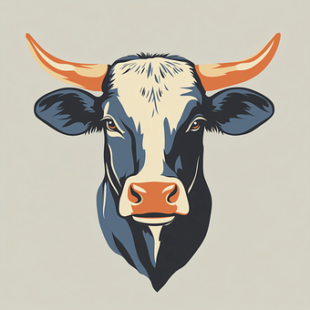 Ai Generado, Vaca, Toro, Ganado, Icono