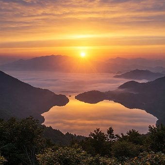 Free Sunrise Mountain View illustration and picture