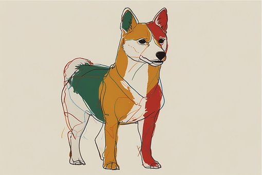Hund, Maskot, Tegning, Akvarell, Dyr