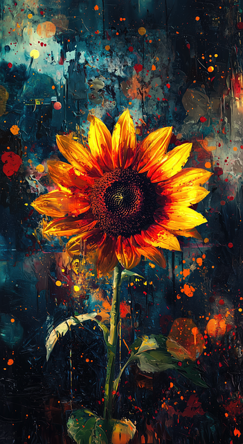 Sonnenblume, Malen, Kunst, Bunt, Blume