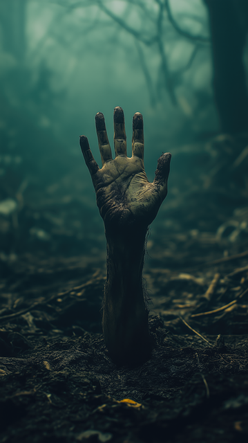 Free zombie hand horror undead illustration
