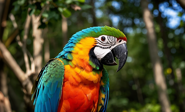 Free ai generated macaw parrot illustration