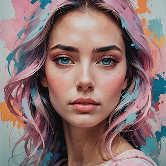 Free Girl Oil Paint illustration and picture