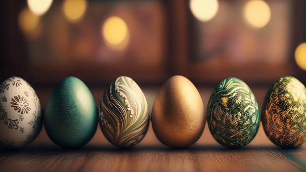 Eier, Ostereier, Ostern, Bohemien, Gold