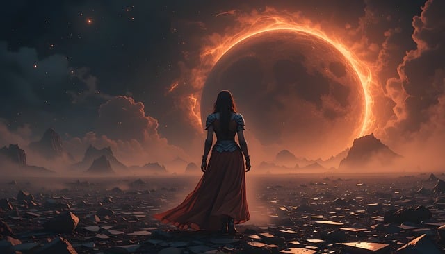 Free ai generated woman planet illustration
