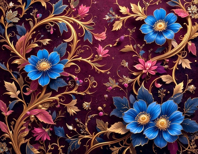 Free Persian-Inspired Floral Motif illustration and picture
