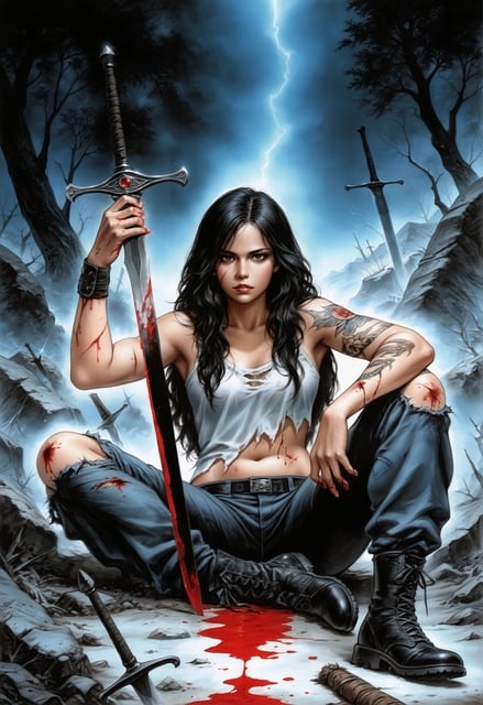 Free ai generated woman warrior illustration