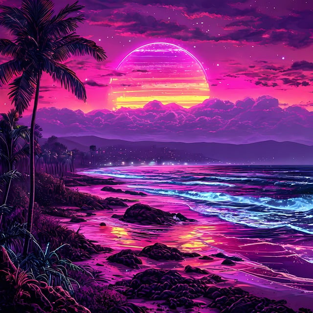 Ai Generiert, Natur, Strand, Retro