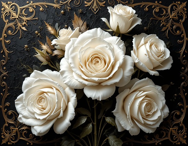 Free Hyper-Realistic White Roses illustration and picture