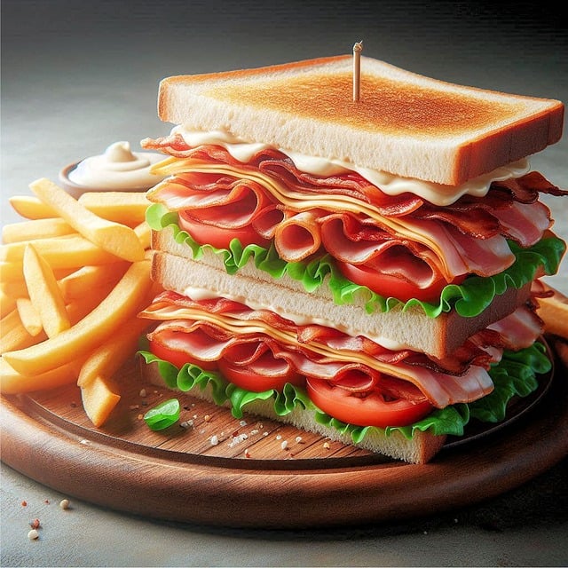 Free club sandwich bacon tomato illustration