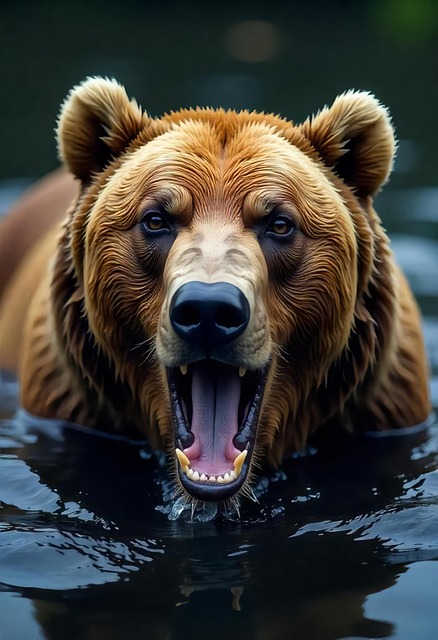 Ours Brun, Ours Dans L'Eau