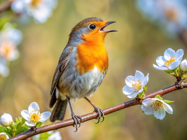 Free robin songbird wild bird illustration