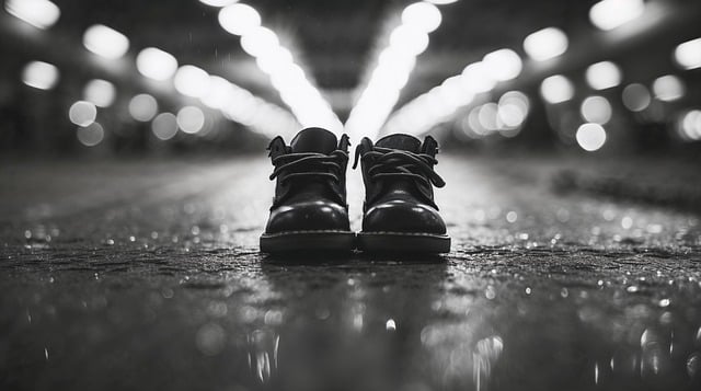Free ai generated children's shoes abandoned illustration