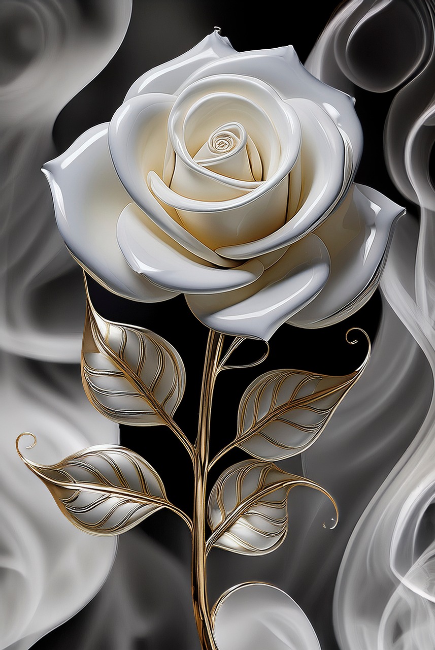 Download free HD stock image of Rose Flower Free rose flower porcelain illustration