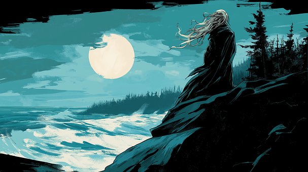 Free Fantasy Art Moonlight illustration and picture
