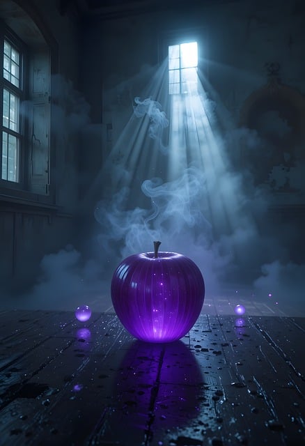 Free purple metallic apple illustration