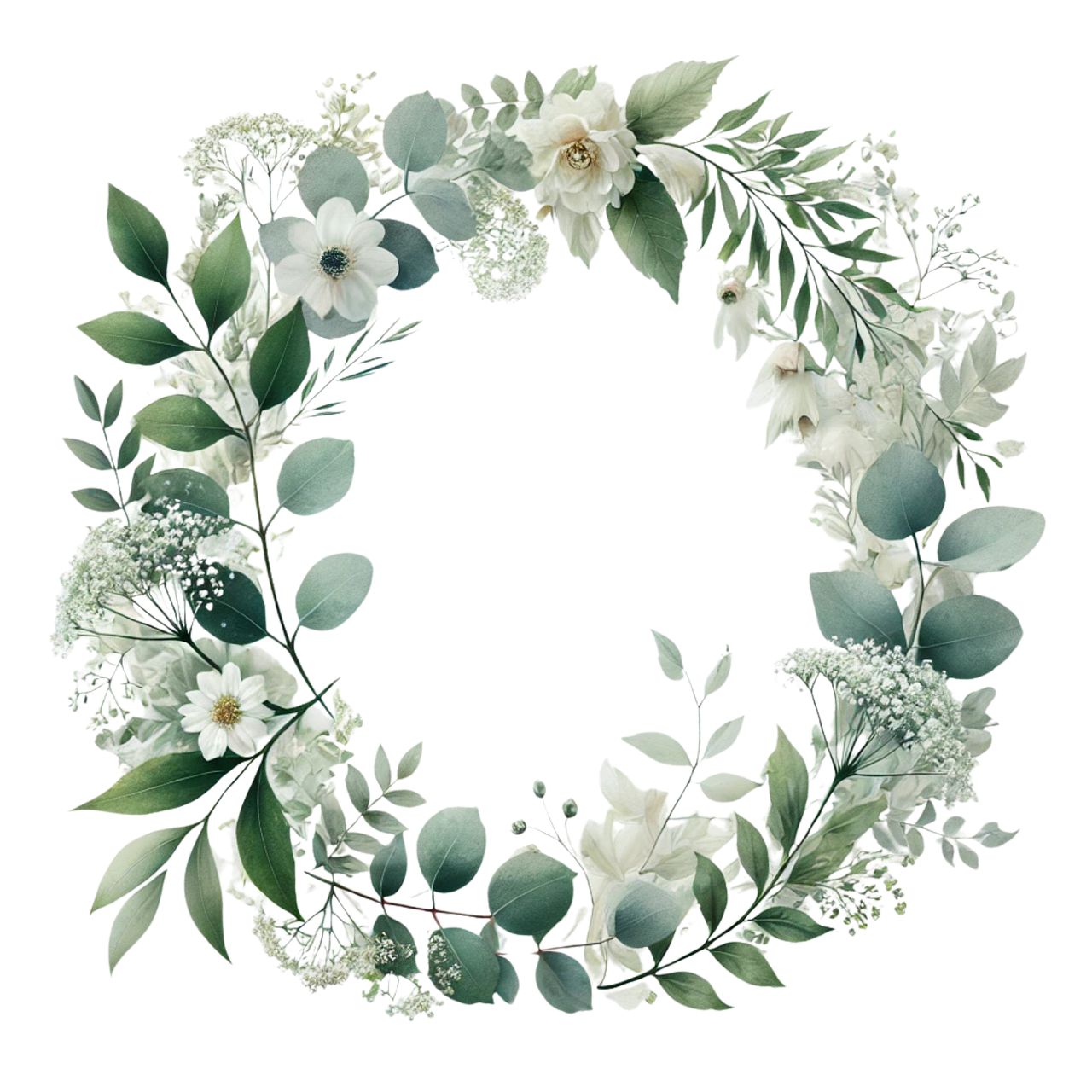 Free circular frame wedding decoration watercolor wreath vector