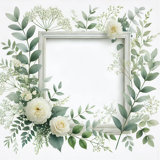 Free Rectangular Frame Wedding Decor vector and picture